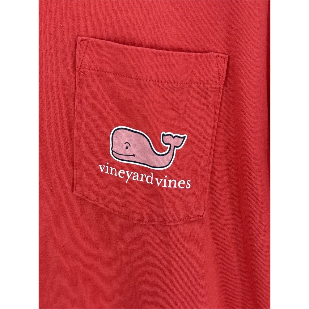 Vineyard Vines Pocket Tee T-Shirt Long Sleeve I Whale You Red Men's Medium S - Picture 2 of 6